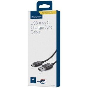 Insignia 1.8m (6 ft.) USB A 2.0 to C Charge/Sync Cable NS-MCAB06-C